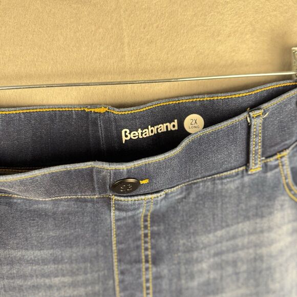 Betabrand Jeans Womens 2XL Tall/Long Blue Denim Pull On Bootcut Flare Stretch - Picture 3 of 8